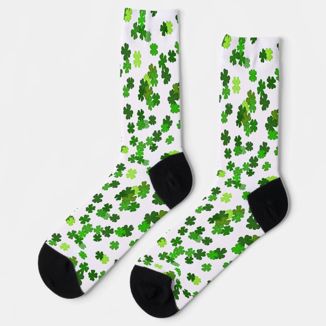Chaussette Kelly green "Shamrocks en train de tomber" (Gauche)