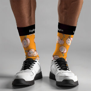 Chaussette Kitschy Peaches Moderne mignon Amusant Nom été