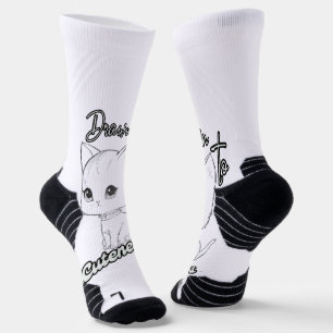 Chaussette Kitten d'art en ligne noire avec collier