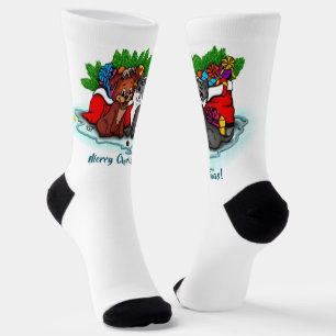 Chaussette Kitty et chiot, Happy XMas
