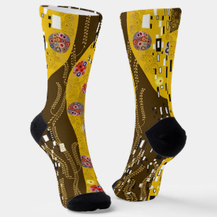 Chaussette Klimt Inspiré Artiste Or Art Nouveau Le Baiser