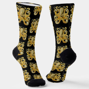 Chaussette Kraken vintage, Pieuvre Gamochonia, Ernst Haeckel