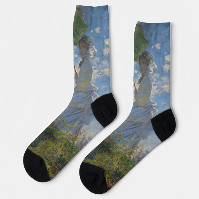 Chaussette La femme de Monet avec parasol, Paysage impression (Gauche)