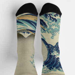 Chaussette La Grande Vague au large de Kanagawa de Hokusai