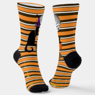 Chaussette La Sorcière d'Halloween Le Chat Noir