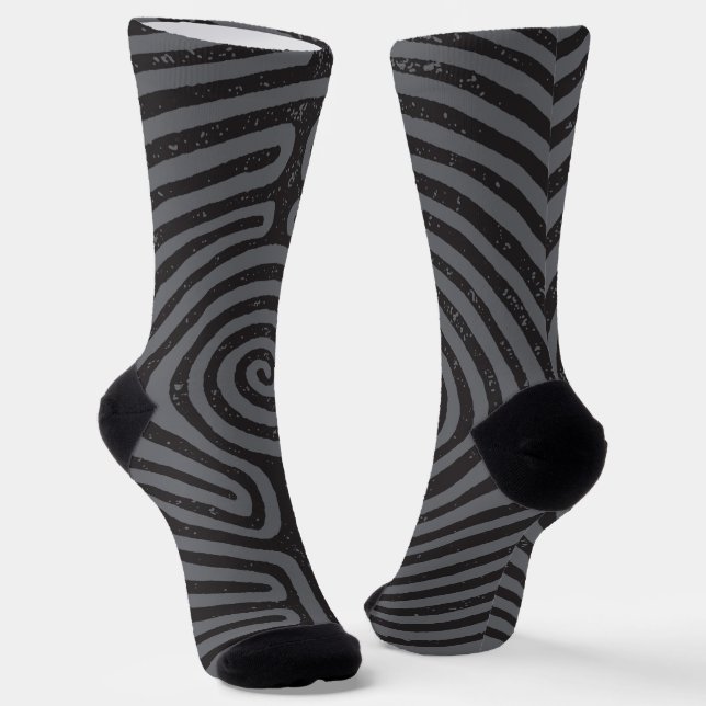 Chaussette Labyrinthe à Cercle Noir (Gris) Beaux-Arts (Angulaire)