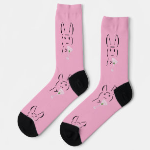 Chaussette Lapin ascii mignon tenant un martini Thunder_Cove