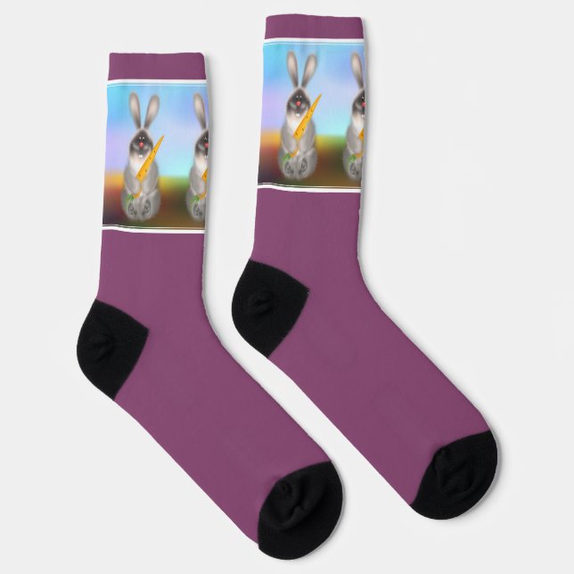 Chaussette Lapin avec Chaussettes d'équipage de carottes (Droite)