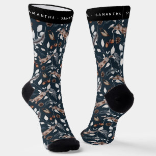 Chaussette Lapin de forêt botanique personnalisé 