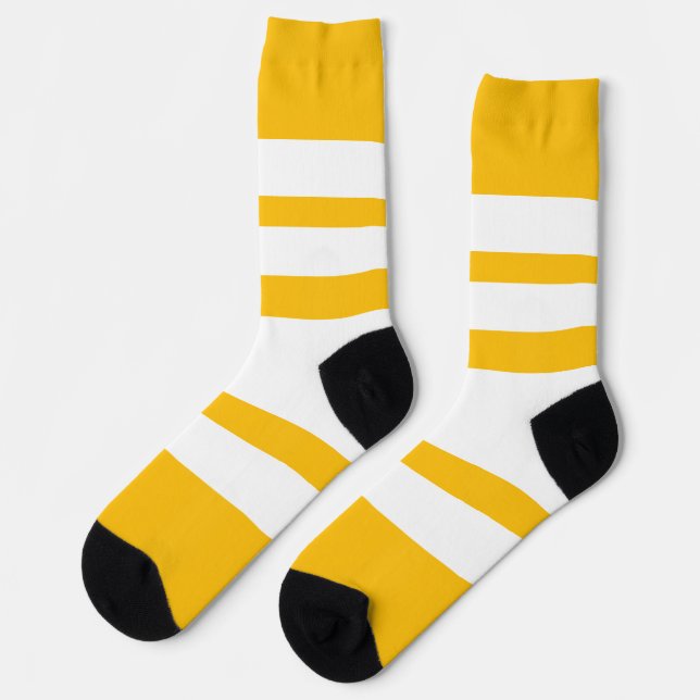 Chaussette Larges Rayures Jaunes   (Gauche)