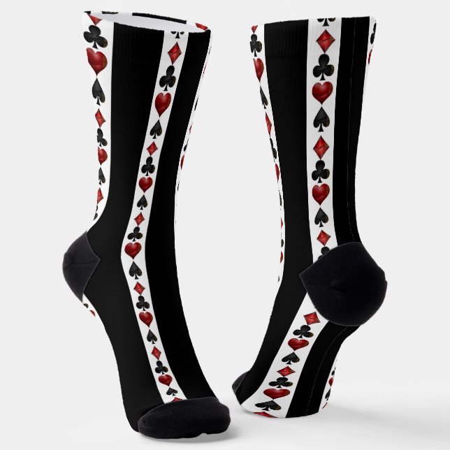 Chaussette Las Vegas Jouer Motif de formes de carte (Angulaire)