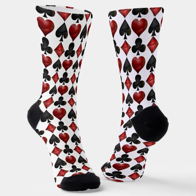 Chaussette Las Vegas Jouer Motif de formes de carte (Angulaire)