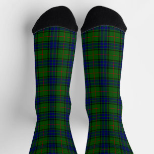 Chaussette Lauder tartan bleu vert plaid