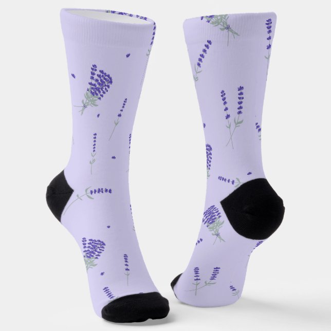 Chaussette Lavande Lilas Floral Botanique (Angulaire)