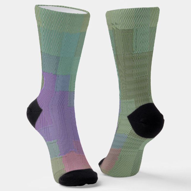 Chaussette Lavande Sage Plaid (Angulaire)