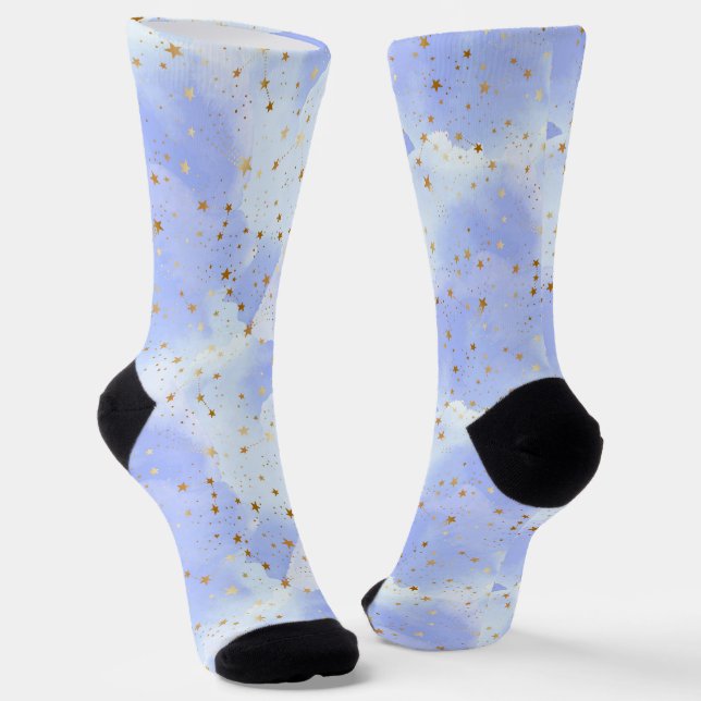 Chaussette Lavendar Golden Star Motif (Angulaire)