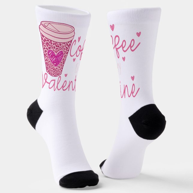 Chaussette Le café est ma Saint Valentin (Angulaire)