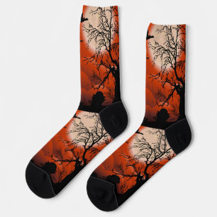 Chaussette Le cauchemar de la lune sanglante d'Halloween