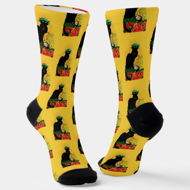 Chaussette Le Chat Noir Fête de la Saint-Patrick (Angulaire)