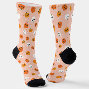 Chaussette Le Citrouille Cute Kawaii fait face au Motif
