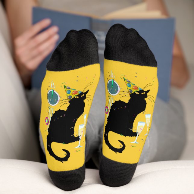 Chaussette Le Conversation Noir Bonne Année (Fond)