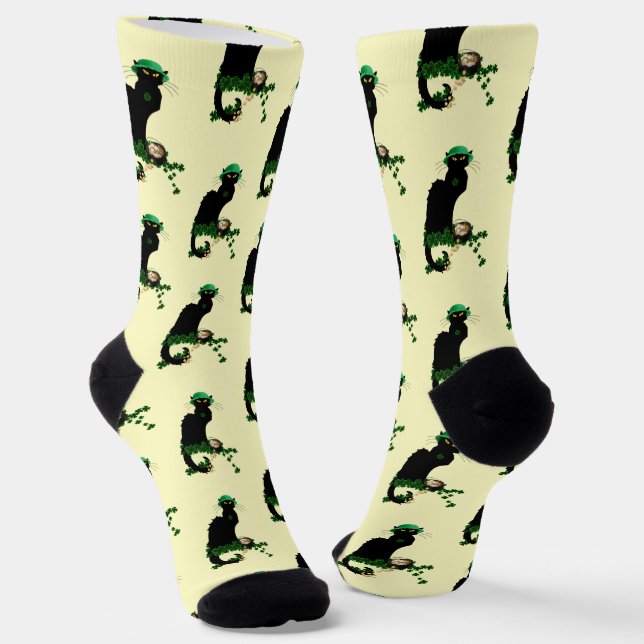 Chaussette Le Conversation Noir Clover Saint Patrick's Day (Angulaire)