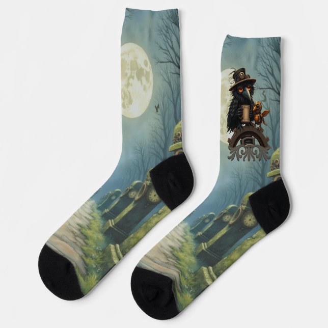Chaussette Le corbeau alimenté par le café (Gauche)