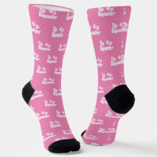 Chaussette Le Dogmère rose et blanc s'amuse en disant nouveau
