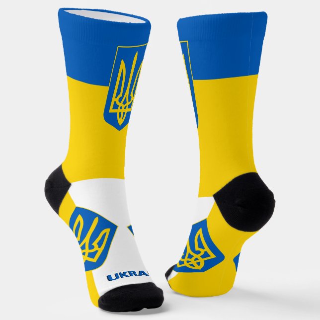 Chaussette Le drapeau ukrainien patriotique, Ukraine durable (Angulaire)