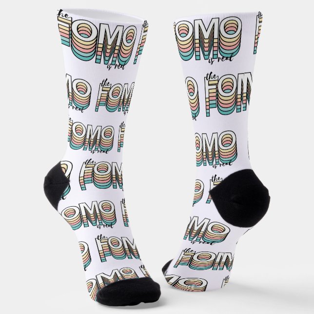 Chaussette Le Fomo est Real Pastel Moderne Typographie de l'h (Angulaire)