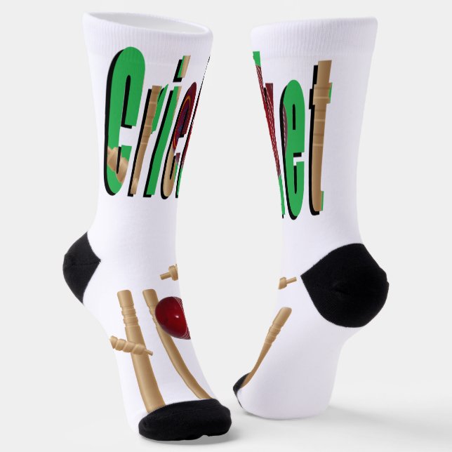 Chaussette Le Jeu Est Le Cricket, Chaussettes D'Équipage (Angulaire)