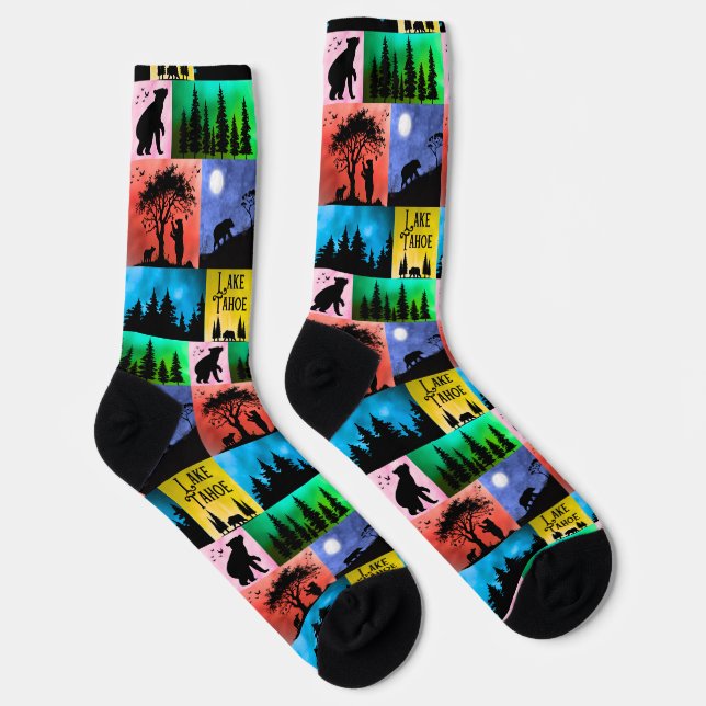 Chaussette Le lac Tahoe Bear Pop-Art (Droite)