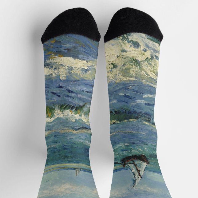 Chaussette Le paysage marin de Van Gogh aux Saintes Maries de (Haut)