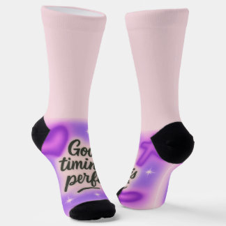 Chaussette Le timing de Dieu est parfait violet y2k