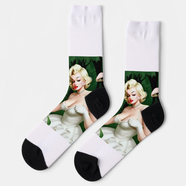 Chaussette légende hollywoodienne Marilyn Monroe icône champi (Gauche)