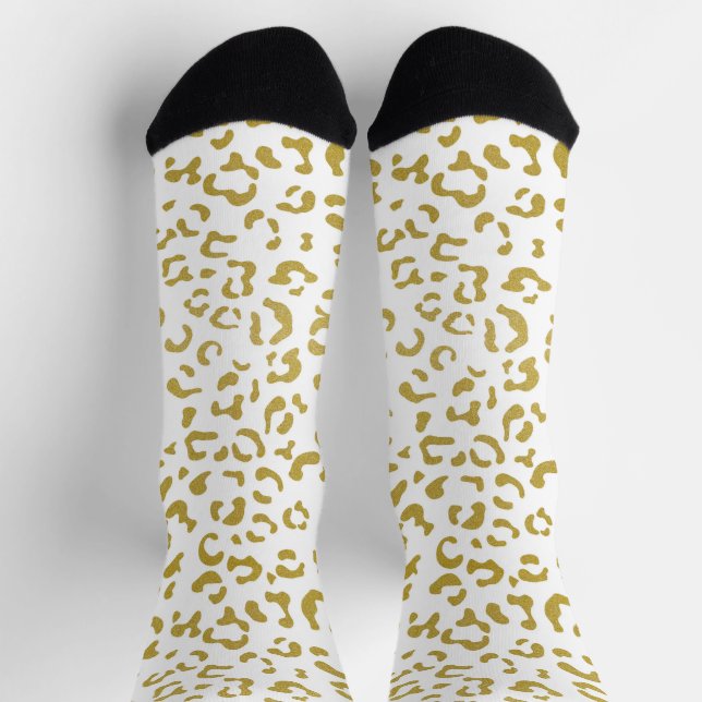 Chaussette Leopard d'or, Parties scintillant d'or, Empreinte  (Haut)
