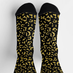 Chaussette Leopard d'or, Parties scintillant d'or, Motif de l