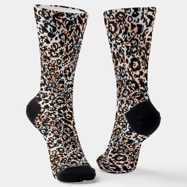 Chaussette léopard, tendance, tacheté, marron, beige, peau, (Angulaire)