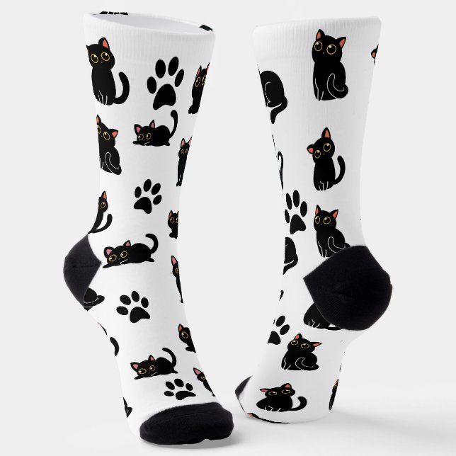 Chaussette Les chaussettes cadeau de chat noir les plus migno (Angulaire)