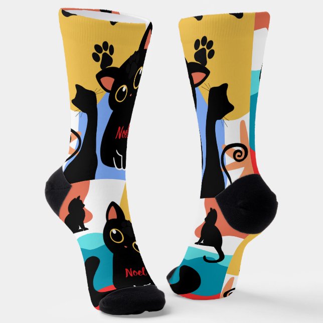 Chaussette Les chaussettes de chat noir les plus mignonnes -  (Angulaire)