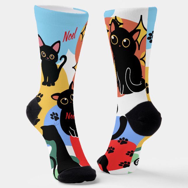 Chaussette Les chaussettes de chat noir les plus mignonnes -  (Angulaire)