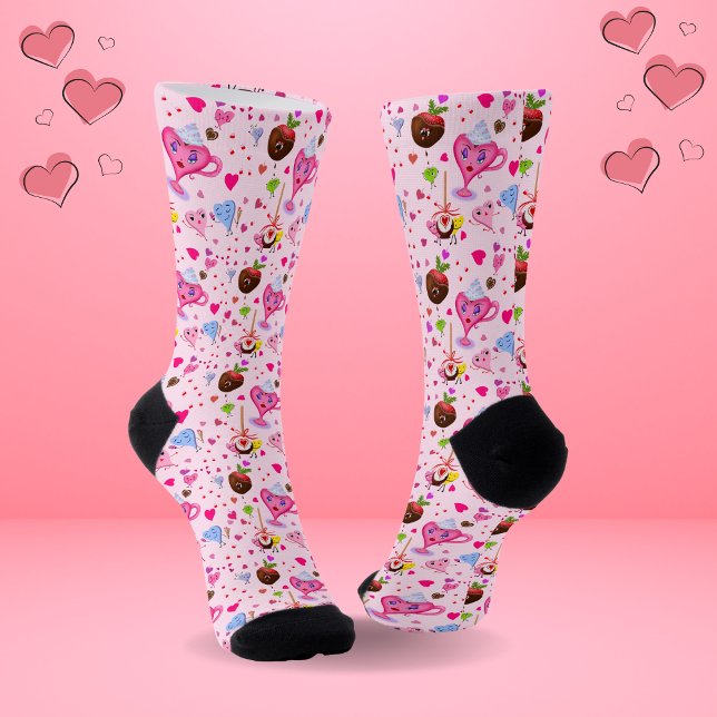 Chaussette Les Coeurs Sucrés Célébrent Partout (Créateur téléchargé)