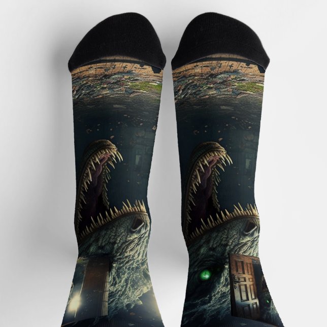 Chaussette Les monstres guettent (Haut)