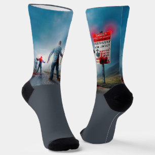 Chaussette Les zombies aux yeux lumineux de SlipperyJoe pour 