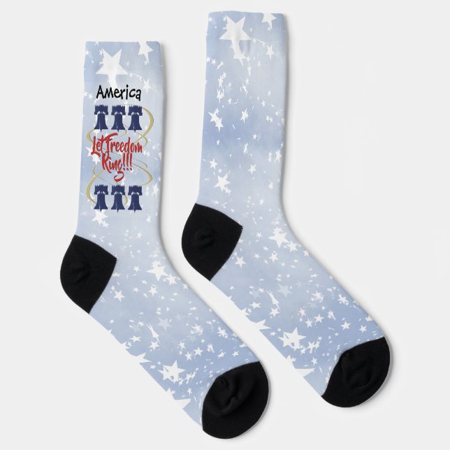 Chaussette "Let Freedom Ring" Cloche de la liberté - Rouge bl (Droite)
