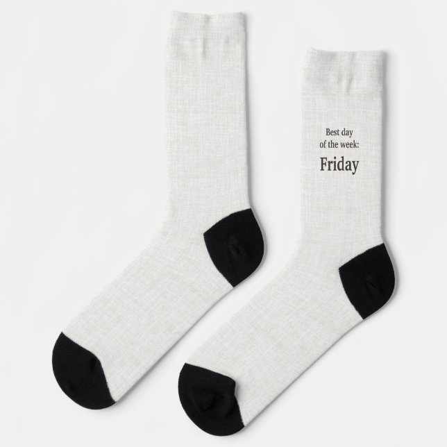 Chaussette Lettering black on linen, Best day of the week (Gauche)