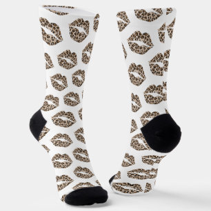 Chaussette Lèvres de léopard drôles