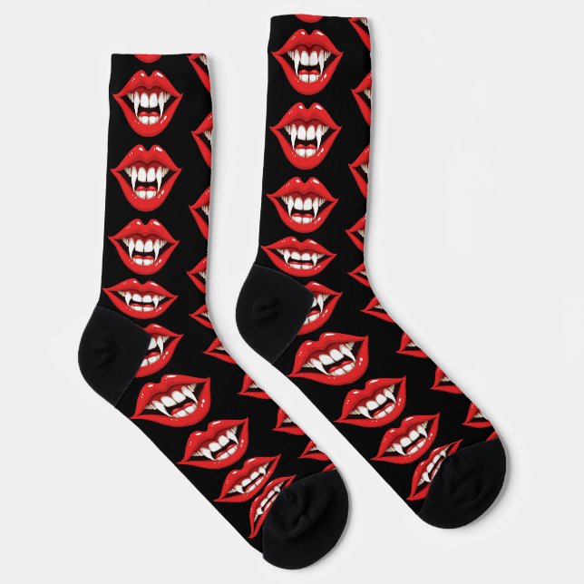 Chaussette Lèvres de vampire rouges (Droite)