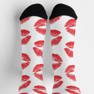 Chaussette Lèvres Rouges, Motif De Lèvres, Rouge Lèvres, Bais