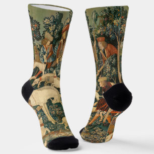 Chaussette Licorne Médiévale Vintage se Défend Art